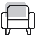 Fauteuil confortable et table d'appoint